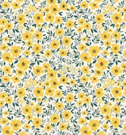 Pre-Order Mini Yellow Floral Bullet, DBP, Rib Knit, Cotton Lycra + other fabrics