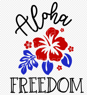 Sublimation-Fourth of July Aloha Freedom Patriotic Floral T-shirts, Sweatshirts, Mugs and much more!!