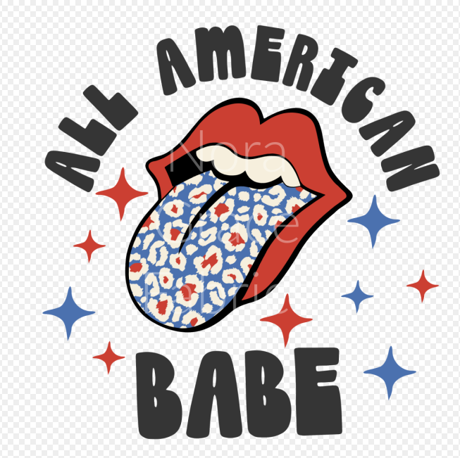 Sublimation-Fourth of July All American Babe T-shirts, Sweatshirts, Mugs and much more!!