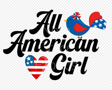 Sublimation-Fourth of July All American Girl w/Heart Flag T-shirts, Sweatshirts, Mugs and much more!!
