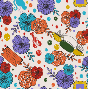 Pre-Order Floral Friends Inspired Character Print Bullet, DBP, Rib Knit, Cotton Lycra + other fabrics