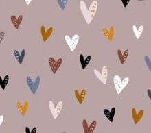 Load image into Gallery viewer, Ready to Ship DBP Tan Hearts Shapes makes great bows, head wraps, bummies, and more.