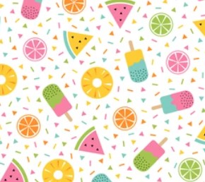 Pre-Order Summer Fruit Ice Cream Treats Food Bullet, DBP, Rib Knit, Cotton Lycra + other fabrics
