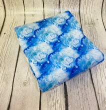 Load image into Gallery viewer, Ready To Ship DBP Blue Candy Bleach Paint Splat makes great bows, head wraps, bummies, and more.