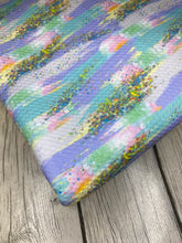 Load image into Gallery viewer, Pre-Order Mermaid Pastel Brushstrokes w/Faux Glitter Girl Print Bullet, DBP, Rib Knit, Cotton Lycra + other fabrics