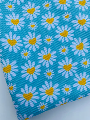 Ready to Ship Bullet fabric Heart Shaped Daisy Floral makes great bows, head wraps, bummies, and more.