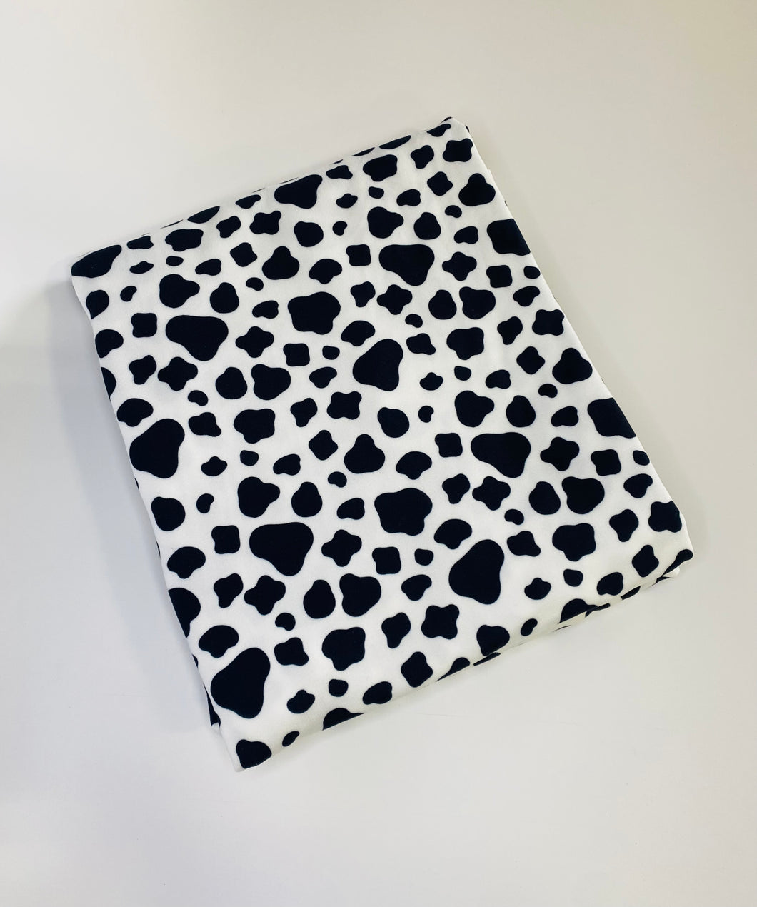 Pre-Order Black and White Cow Print Animals Bullet, DBP, Rib Knit, Cotton Lycra + other fabrics