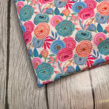 Load image into Gallery viewer, Pre-Order Bullet, DBP, Velvet and Rib Knit fabric Spring Roses Poppies Floral makes great bows, head wraps, bummies, and more.