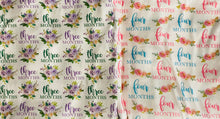 Load image into Gallery viewer, Ready To Ship DBP Milestone One Month to One Year Floral Bundles makes great bows, head wraps, bummies, and more.