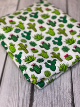 Load image into Gallery viewer, Pre-Order Bullet, DBP, Velvet and Rib Knit fabric Cactus and Succulents Floral makes great bows, head wraps, bummies, and more.