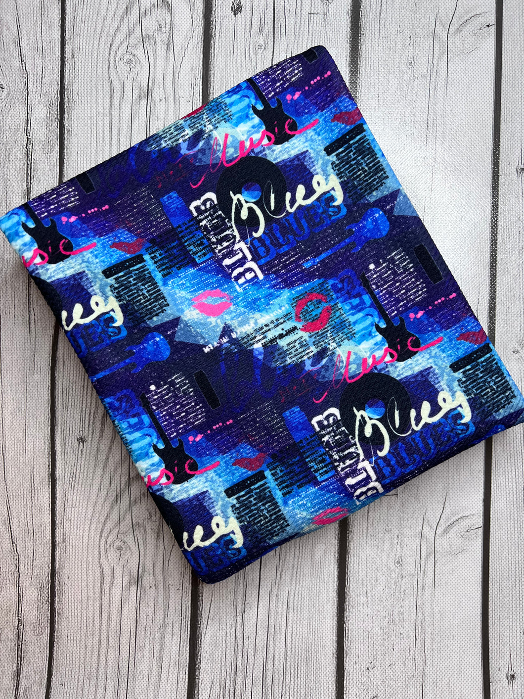 Ready To Ship Bullet knit fabric Blue Grunge Beauty Paint Splat makes great bows, head wraps,  bummies, and more.