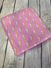 Load image into Gallery viewer, Ready to Ship Rib Knit Pink Lightning Bolt Seasons makes great bows, head wraps,  bummies, and more.