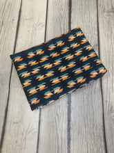 Load image into Gallery viewer, Ready to Ship Bullet fabric Green Aztec Western Shapes makes great bows, head wraps, bummies, and more.