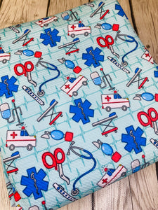 Pre-Order Paramedic EMT Ambulance Medical Career Bullet, DBP, Rib Knit, Cotton Lycra + other fabrics