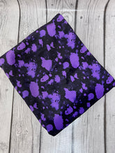 Load image into Gallery viewer, Ready to Ship Velvet Purple Black Paint Splat makes great bows, head wraps, bummies, and more.