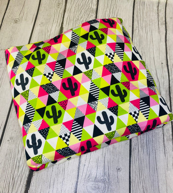 Ready to Ship DBP fabric Retro Hot Pink and Lime Green Cactus Floral makes great bows, head wraps, bummies, and more.