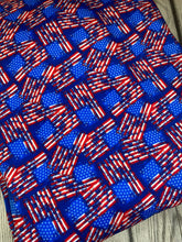 Load image into Gallery viewer, Ready to Ship DBP Fabric Fourth of July American Flag makes great bows, head wraps, bummies, and more.
