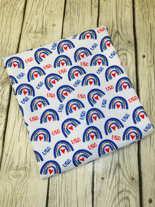 Ready to Ship Bullet Rainbow Fourth of July Seasons makes great bows, head wraps, bummies