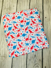 Load image into Gallery viewer, Ready to Ship Distressed Fourth of July Dinosaurs makes great bows, head wraps, bummies, and more.