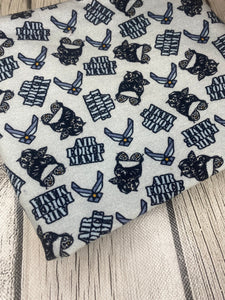 Ready to Ship Cotton Lycra  Air Force Mama Career makes great bows, head wraps, bummies, and more.