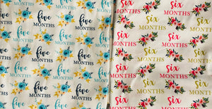Ready To Ship Bullet Milestone One Month to One Year Floral makes great bows, head wraps, bummies, and more.