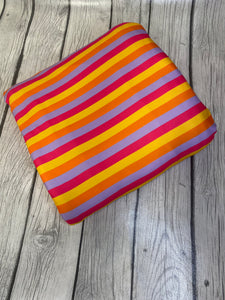 Pre-Order Bright Summer Stripes Shapes Bullet, DBP, Rib Knit, Cotton Lycra + other fabrics