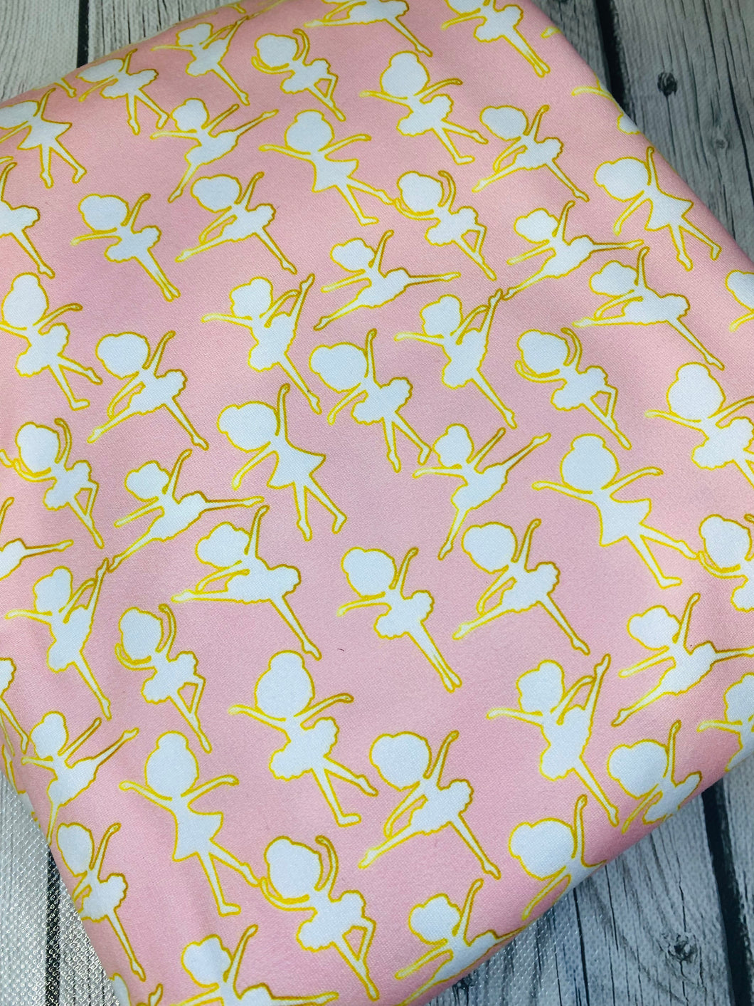 Ready to Ship DBP Fabric Pink Ballerina Girl Prints makes great bows, head wraps, bummies, and more.