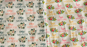 Ready To Ship Bullet Milestone One Month to One Year Floral makes great bows, head wraps, bummies, and more.
