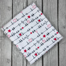 Load image into Gallery viewer, Pre-Order Bullet, DBP, Velvet and Rib Knit fabric Heartbeat Medical Career makes great bows, head wraps, bummies, and more.