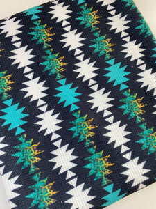 Ready to Ship Waffle Knit Teal Cheetah Aztec Western Animals