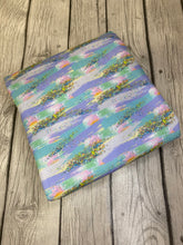 Load image into Gallery viewer, Pre-Order Mermaid Pastel Brushstrokes w/Faux Glitter Girl Print Bullet, DBP, Rib Knit, Cotton Lycra + other fabrics