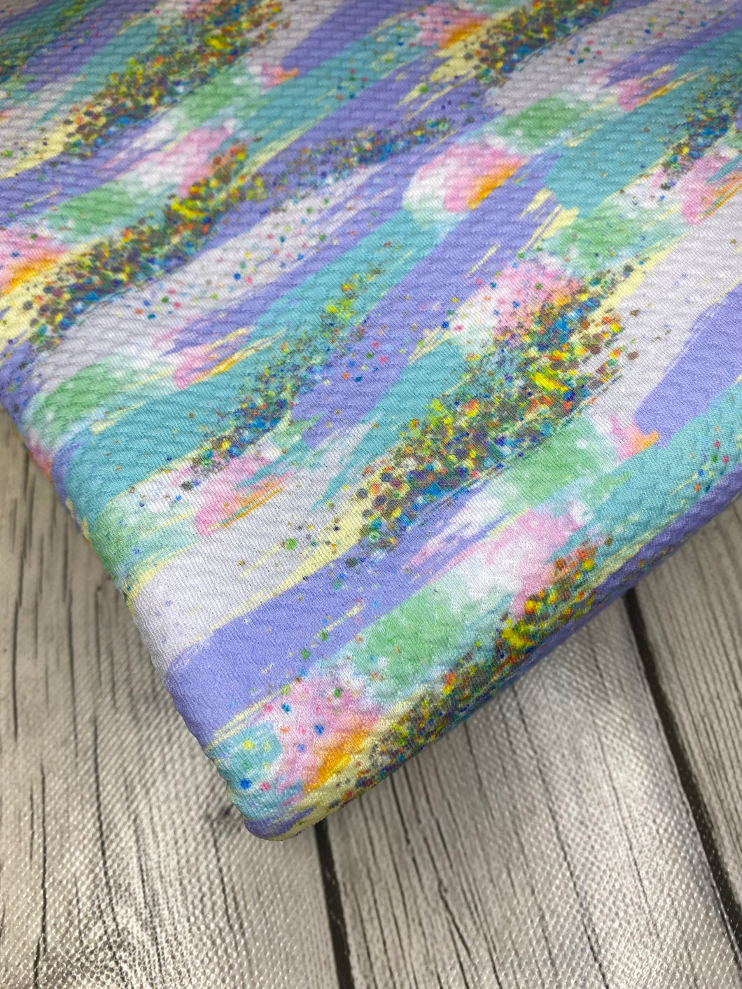 Ready to Ship Bullet Mermaid Pastel Brushstrokes w/Faux Glitter Girl Print makes great bows, head wraps, bummies, and more.