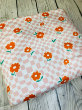 Load image into Gallery viewer, Pre-Order Pink Plaid Retro Daisy Floral Bullet, DBP, Rib Knit, Cotton Lycra + other fabrics