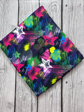 Load image into Gallery viewer, Ready to Ship Bullet knit fabric 90s Graffiti Shapes Paint Splat makes great bows, head wraps, bummies, and more.