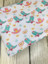 Load image into Gallery viewer, Pre-Order Bullet, DBP, Velvet and Rib Knit fabric I&#39;m a Cowgirl Western makes great bows, head wraps, bummies, and more.