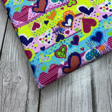 Ready to Ship Bullet 90s Doodle Heart Shapes makes great bows, head wraps, bummies, and more.