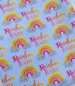Ready to Ship Bullet fabric Rainbow Babe Title Seasons makes great bows, head wraps, bummies, and more.