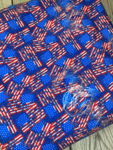 Load image into Gallery viewer, Ready to Ship Distressed Fourth of July American Flag makes great bows, head wraps, bummies, and more.