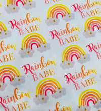 Load image into Gallery viewer, Pre-Order Bullet, DBP, Velvet and Rib Knit fabric Rainbow Babe Title Seasons makes great bows, head wraps, bummies, and more.