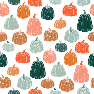 Pre-Order Fall Pumpkins Thanksgiving Food Bullet, DBP, Rib Knit, Cotton Lycra + other fabrics